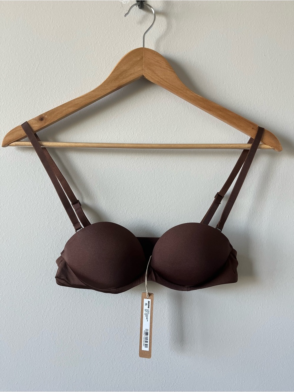 SKIMS Brown Padded Strap Bra